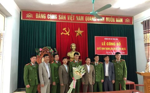 Đảng ủy xã Thái Hòa tổ chức Lễ công bố quyết định thành lập Chi bộ công an xã